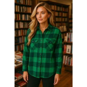 Aerie Oversized Lumberjane Button-Up Shirt Flannel Plaid DISCONTINUED Holiday
